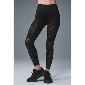 Alo‎ Yoga Women's High Waist Black Moto Leggings Pants Size XSmall